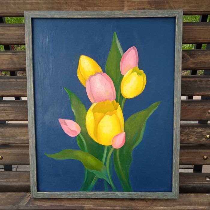 Картина маслом "Тюльпаны"
