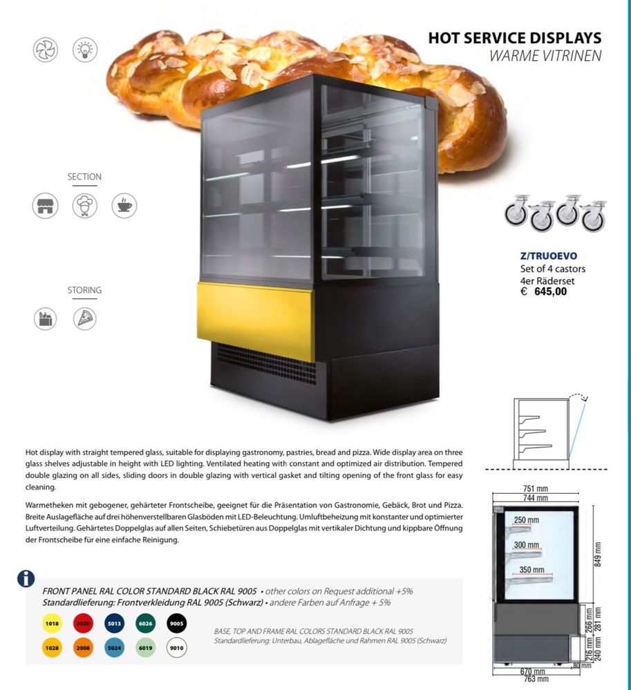 Vitrina prezentare calda sau rece / Virtus / 120 cm / NOU