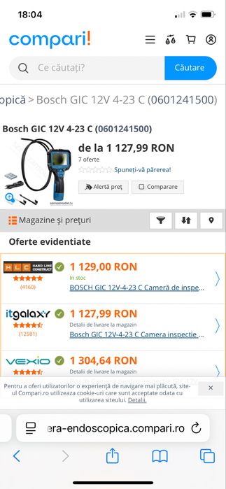 BOSCH  gic 12v-4-23 c camera inspectie endoscop cu display