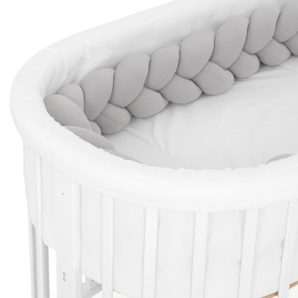 Patut lemn Fairytale Mobexpert cu saltea bambus si baldachin incluse