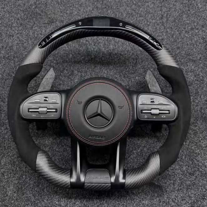 Mercedes AMG спортен волан с LED дисплей- Carbon & Alcantara 2019–2022