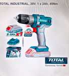 Акумулаторен винтоверт TOTAL Industrial, 20 V, 1 x 2.0 Ah Li-Ion 45 Nm