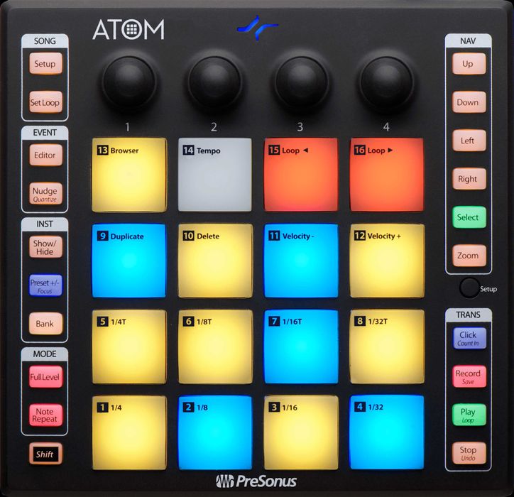 Presonus Atom MIDI пэд контроллер для Ableton Live и Studio One
