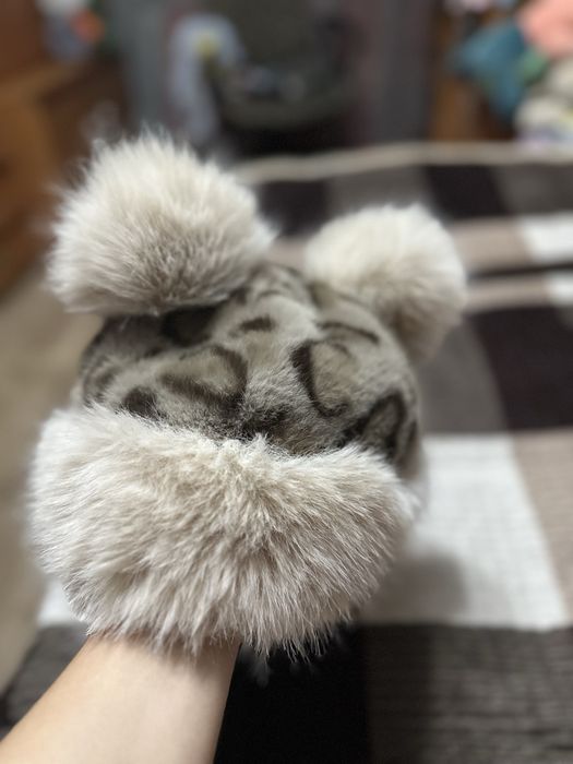 Шапка леопард с ушками новая