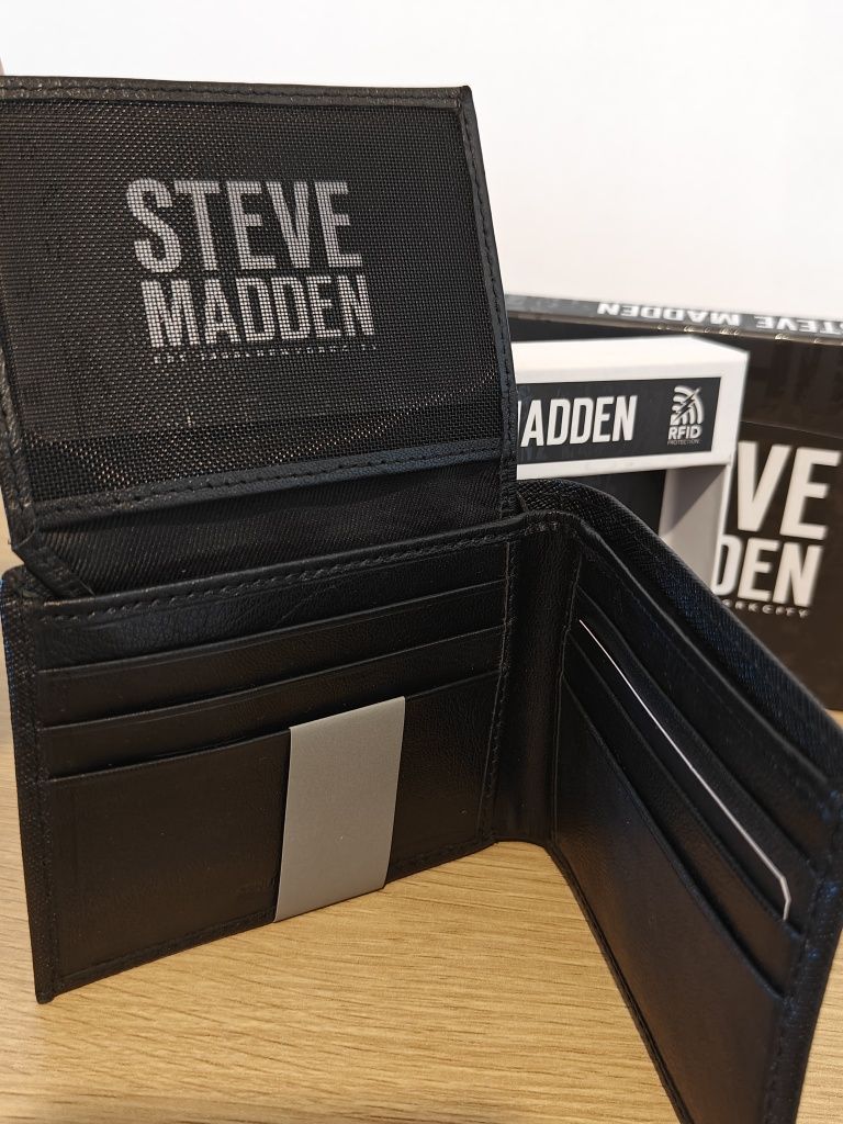 Portofel Steve Madden *original*piele naturală*negru*bărbați