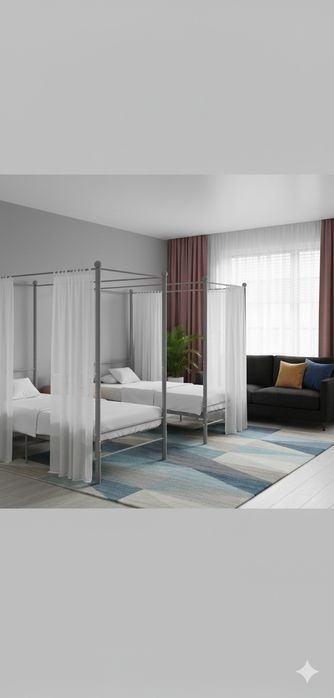 2 paturi cu baldachin