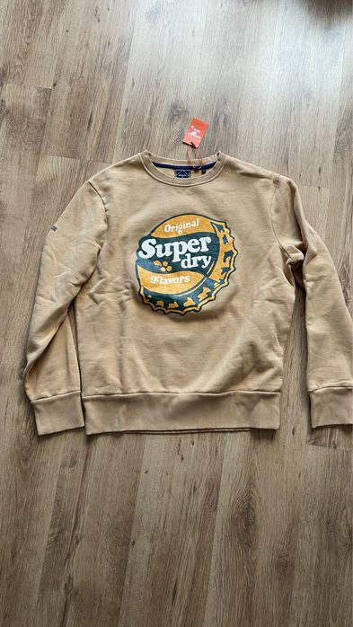 Bluza Sport Superdry Marime L Cu Maneca Lunga Aspect Vintage Noua