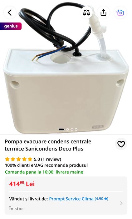Pompa evacuare condens centrale termice Sanicondens Deco Plus