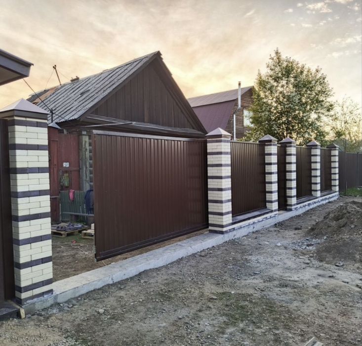 Заборы, ворота калитки,оградки,мангальные зоны, навесы и многое другое