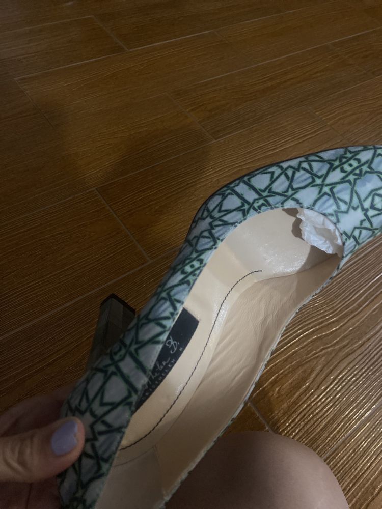 Pantofi Musette verzi cu imprimeu de piele