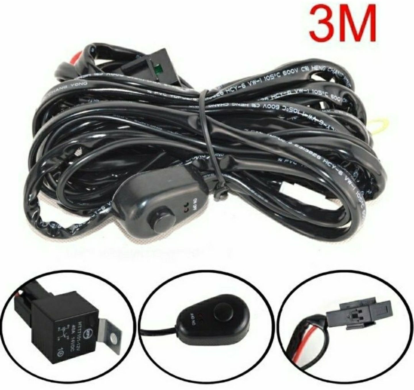 Cablaj electric instalație releu buton siguranță led kit cablu