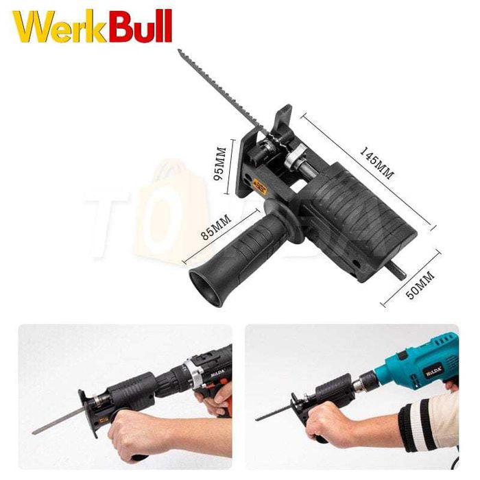 Немски Ударен Винтоверт WerkBull 40части две бат 36v + Прободен Трион