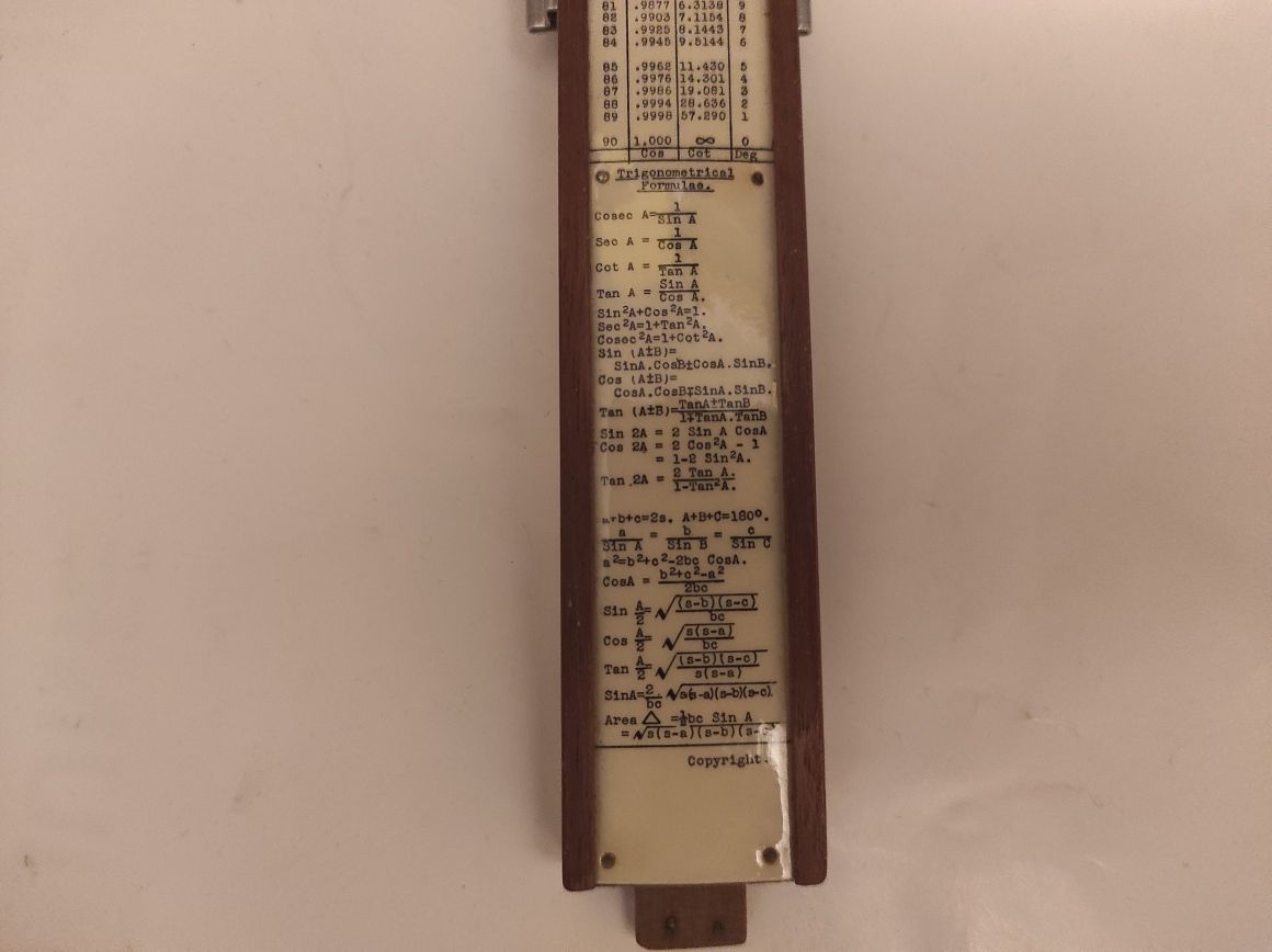 Rigla de calcul cu formule trigonometrice, The Unique Slide Rule