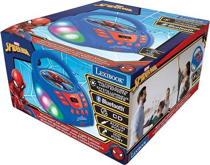 Lexibook - CD Player Bluetooth pentru copii Marvel Spider-Man