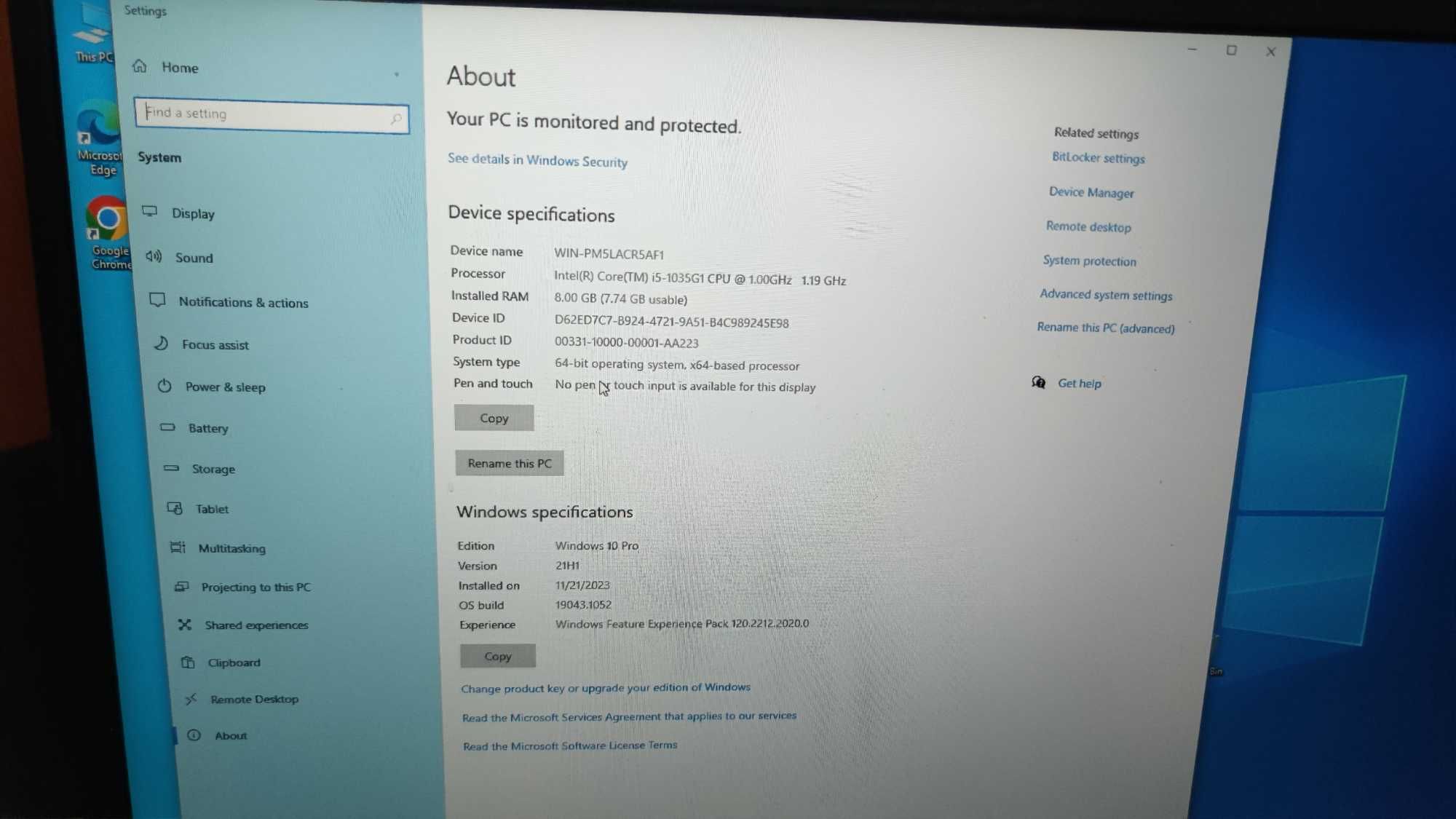 Asus A516j- i5 ,10 generation