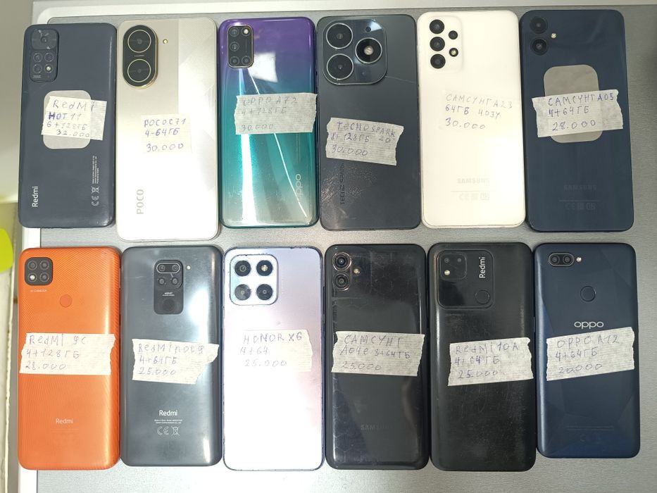 Смартфоны Samsungi,oppo,redmi,Huawei