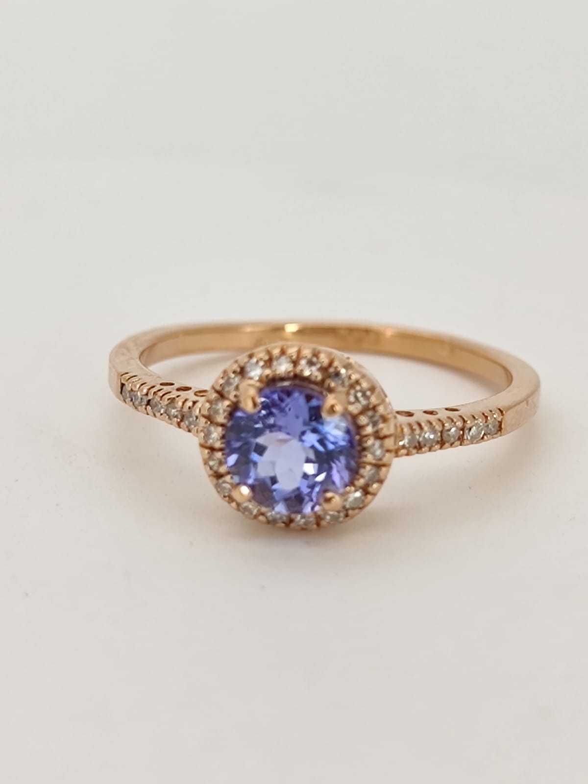 Inel 14k cu Tanzanite si diamante