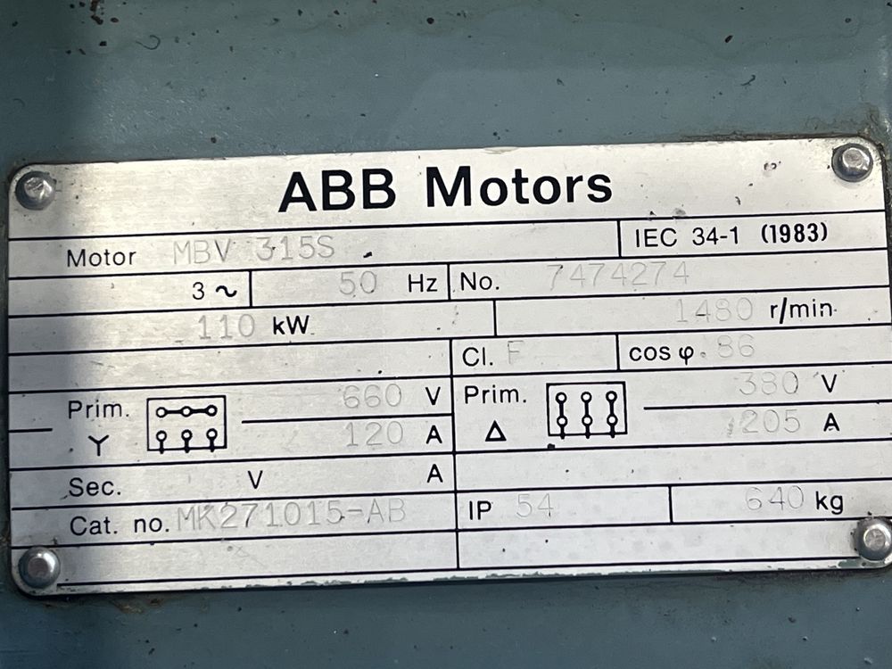 Ел.двигател/електромотор ABB 110 kW 1500 оборота