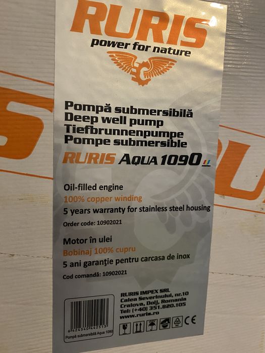 Pompa Submersibila Ruris Aqua 1090 cu garantie