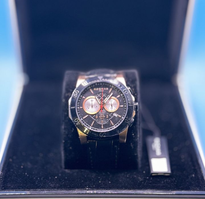 НОВ!!! Мъжки часовник с кожена каишка ROCHAS PARIS