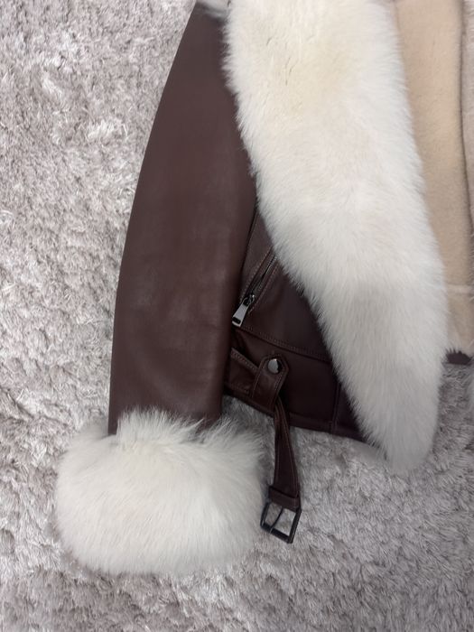 Cojoc de piele naturala si blana de vulpe