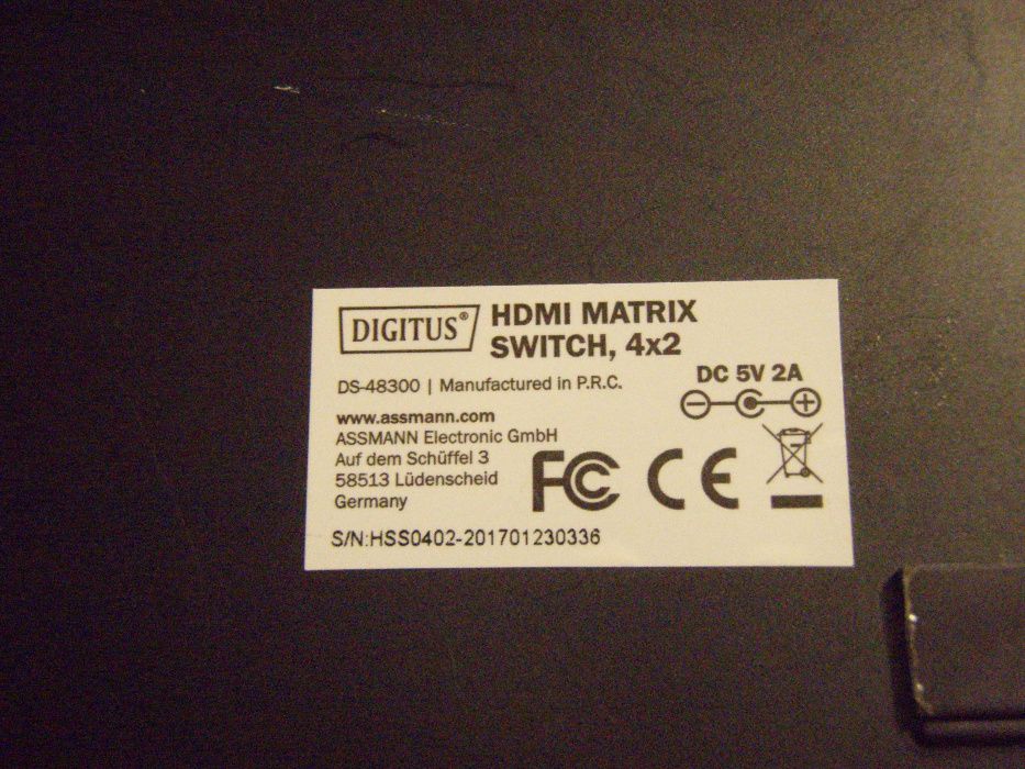 Swich HDMI 4 intrari cu 2 iesiri Digitus DS-48300