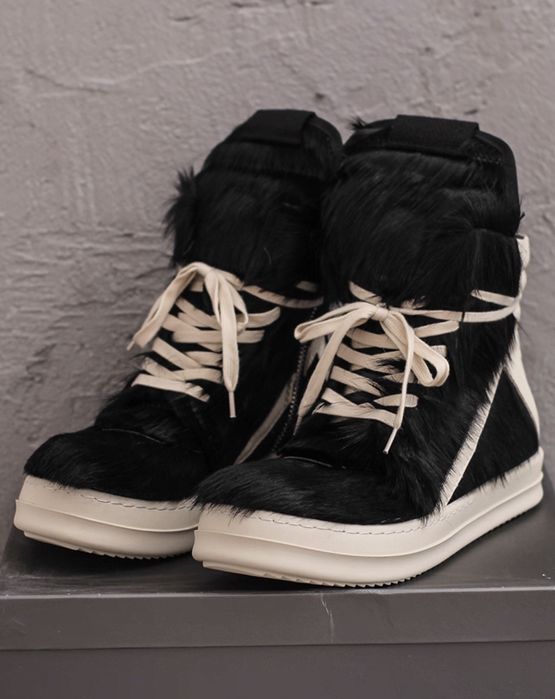 Обувь Rick owens pony hair black