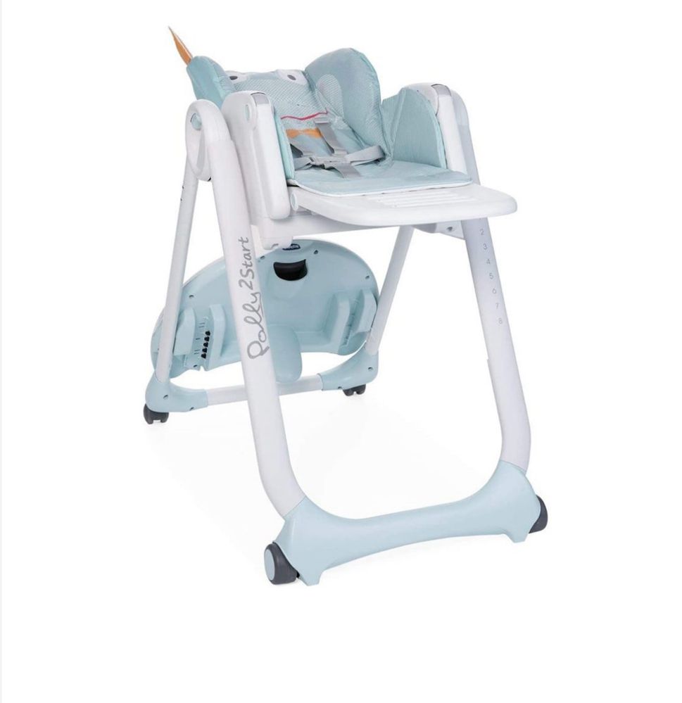 Scaun de masa Chicco Polly 2 Start 4roti, Froggy, 0 luni+