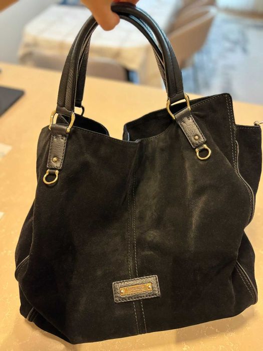 Черна велурена чанта Musette