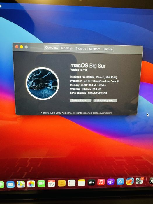 Apple macbook pro 13.3” , I5,early 2015 , model A1502