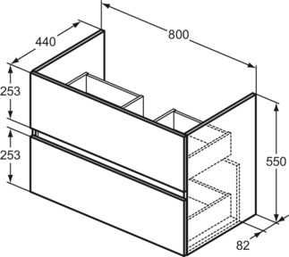 Mobilier pentru Lavoar Suspendat (Masca) Ideal Standard 80cm | NOU