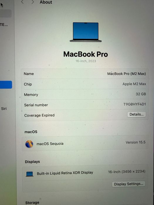 Vand/Schimb MacBook Pro 16 in M2, SSD 2Tb (!) , 271 cicluri, factura