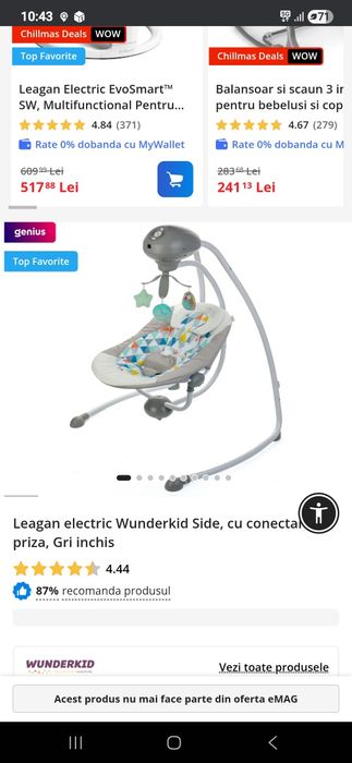 Leagan electric Wunderkid, in stare foarte buna