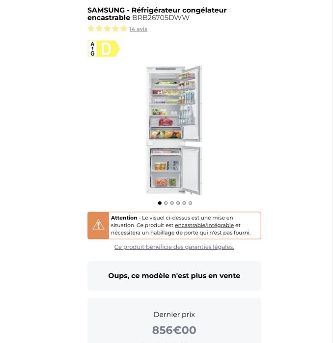 Combina frigorifica Samsung BRB26705DWW