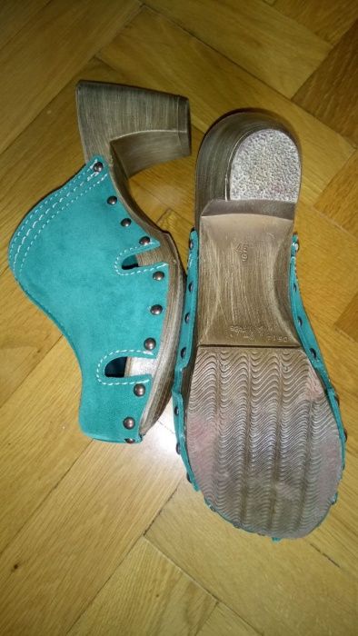 Saboți damă, piele intoarsa