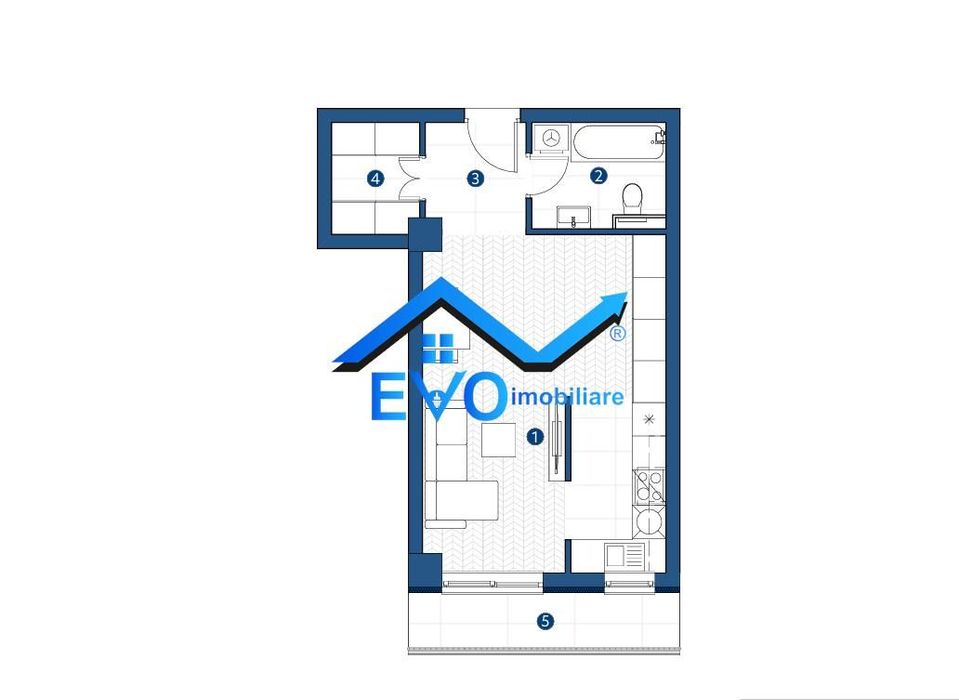 Apartament de vanzare, 1 camera, open space, Galata