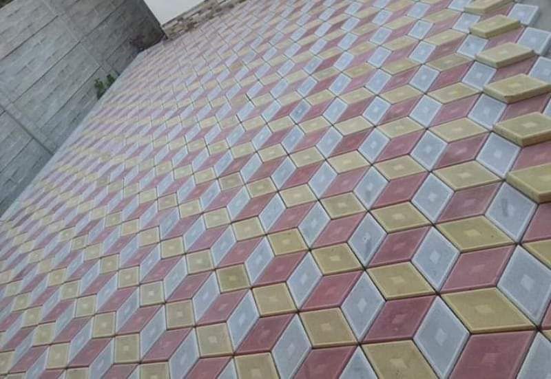 Dale din beton prefabricat 40x40 Pavaje si Pavele Romb 3D 20x10 Montaj