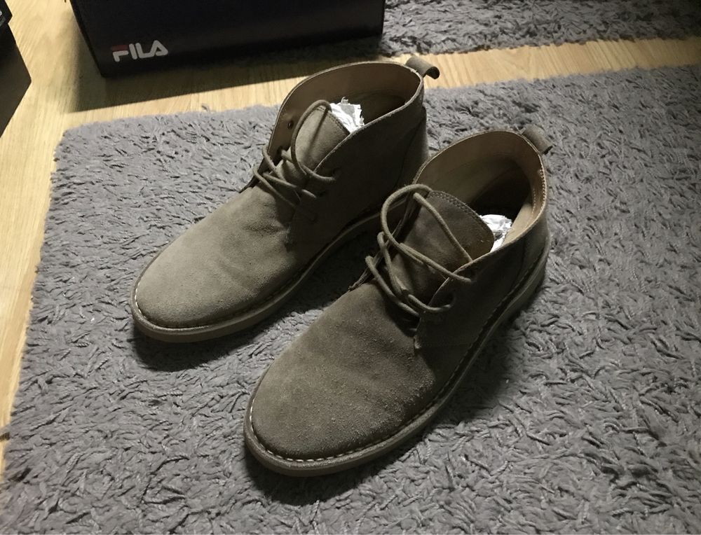 Pantofi toamna-iarna Pull&Bear, piele intoarsa