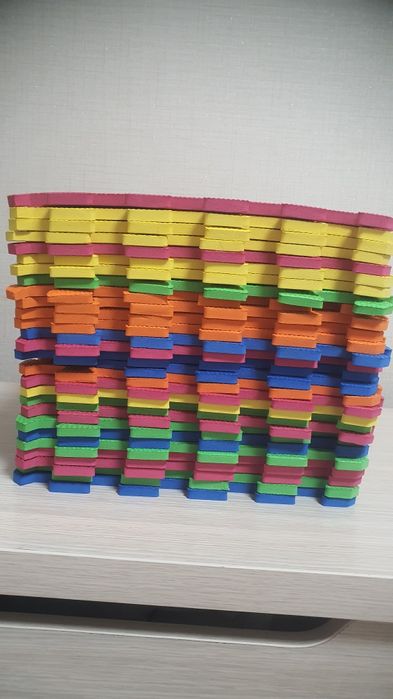 Коврик пазл с необычными рисунками, б/у, 28 шт