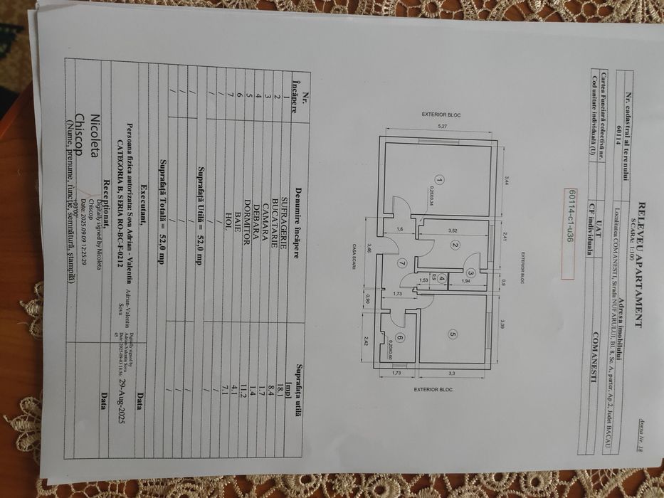 Apartament 2 camere 52 mp