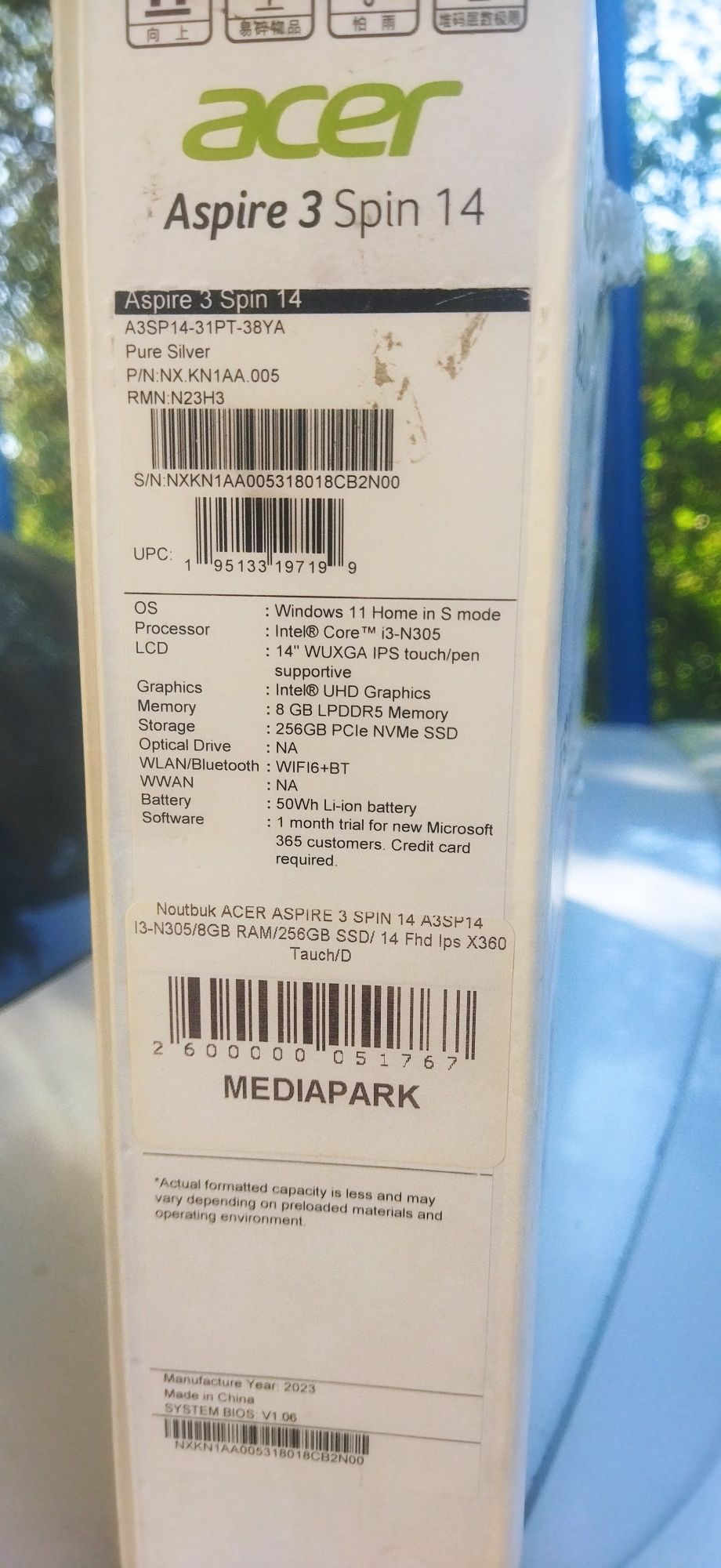 Acer aspire3 Spin14 Yap yangi sotiladi yoki Yangi iPhone va almashtiri