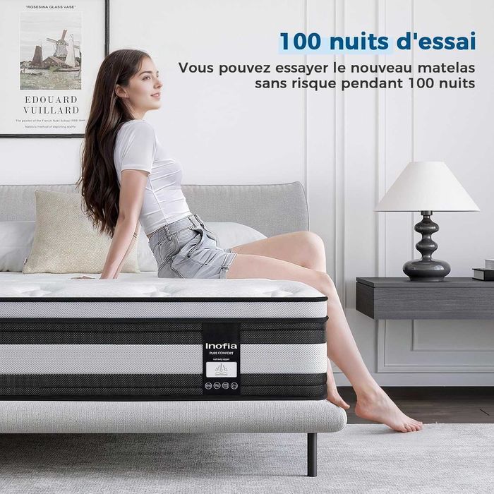 Inofia NidFrais матрак 120×190 см 28 см H3/H4 7 зони покет