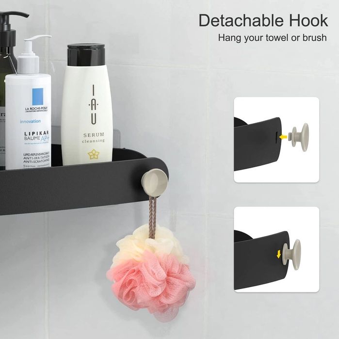 Комплект от 2 черни рафта за баня