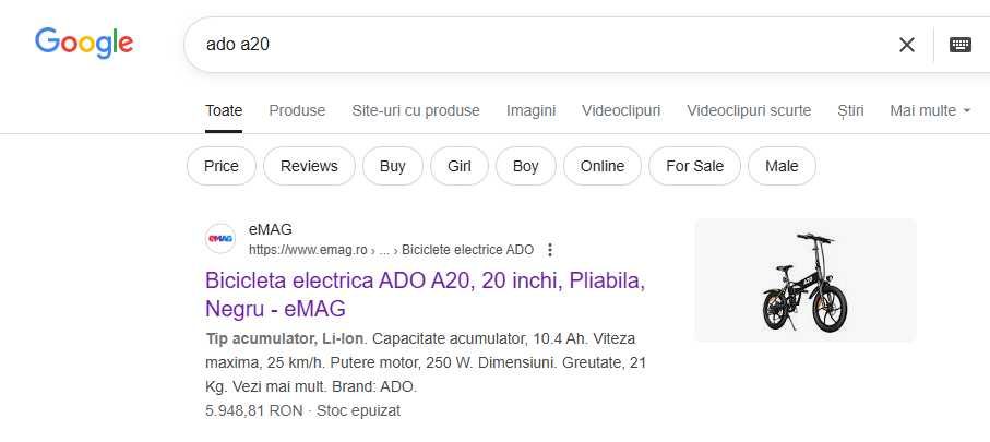 Vand bicicleta electrica pliabila ADO