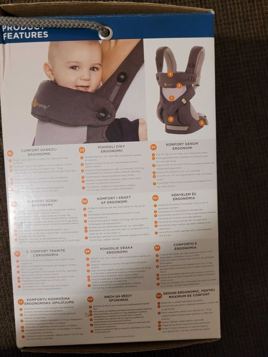 Ergobaby 360 Cool Air Mesh ергономична раница Carbon/Grey