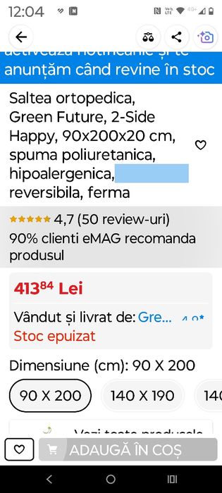 Saltea ortopedica 90/200