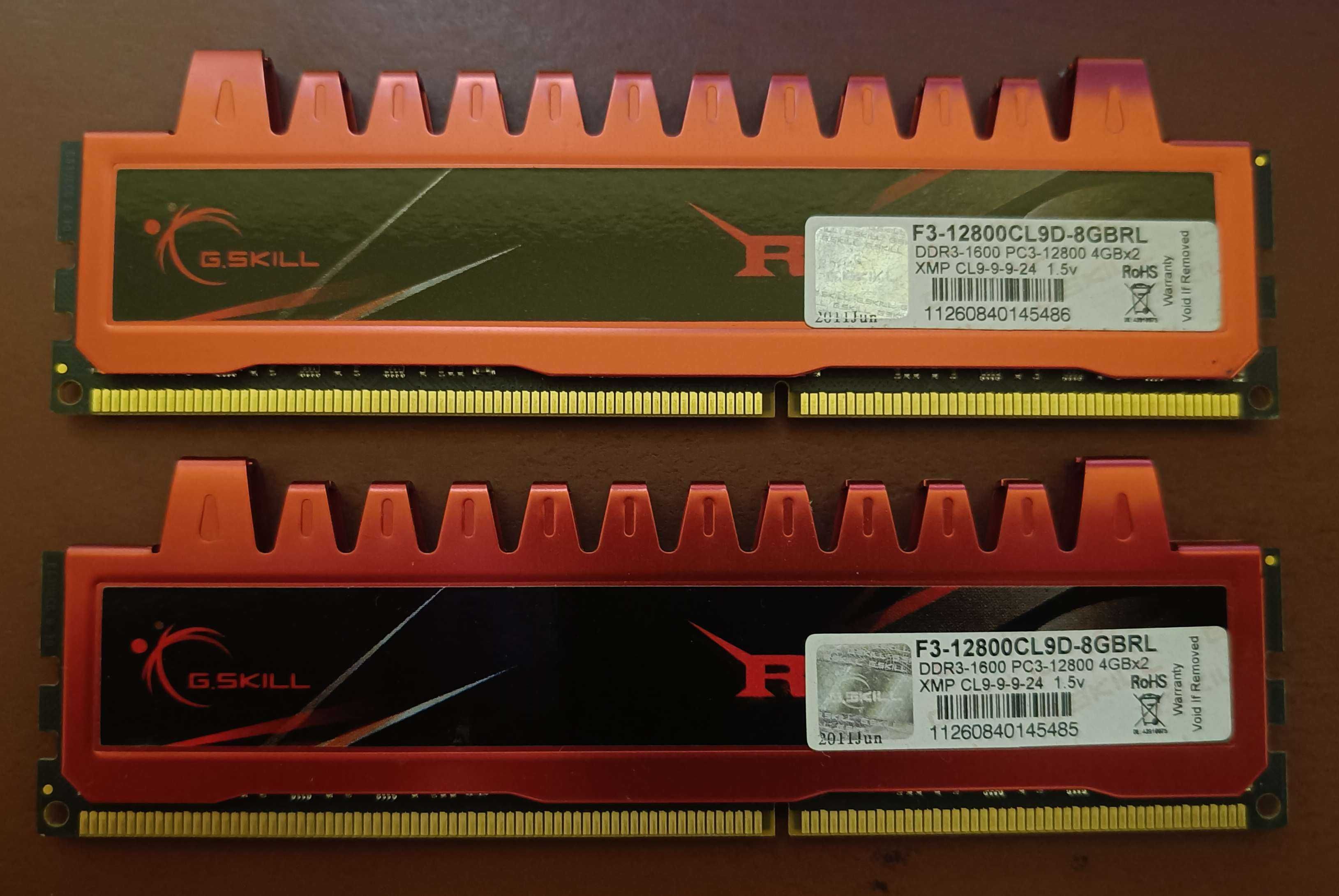 RAM 8GB 2x4GB G.SKILL Ripjaws DDR3