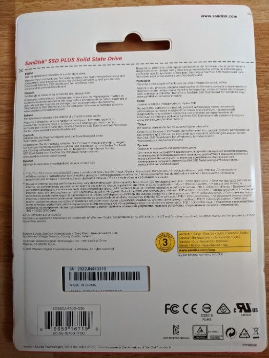 SIGILAT SSD original Sandisk SSD Plus 1TB SATA 3 Viteza max 530MB/s