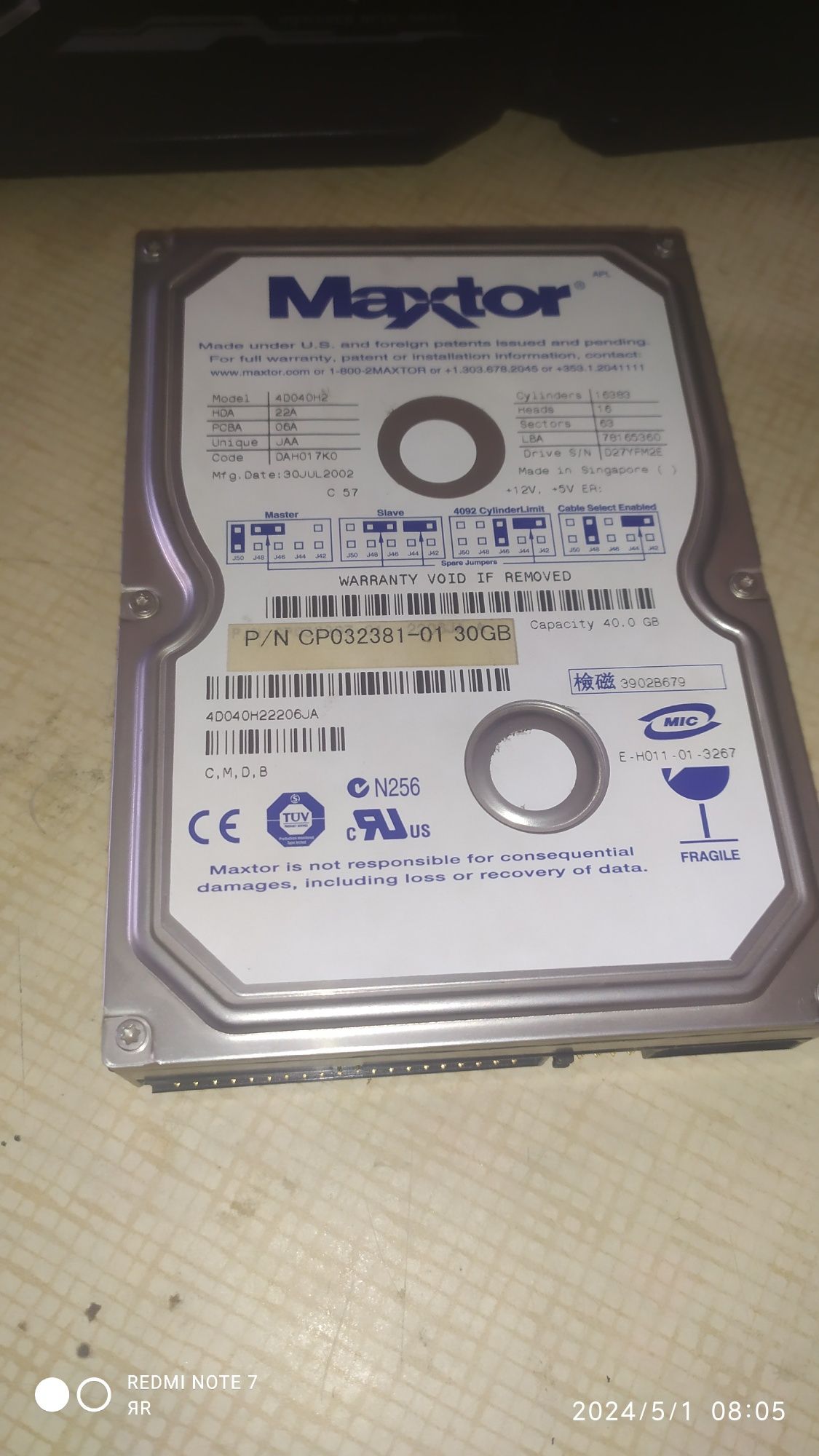 Hdd  30Gb ata 80 gb 160gb sata