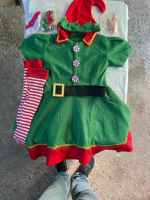 Costum de elf de Crăciun pentru fete